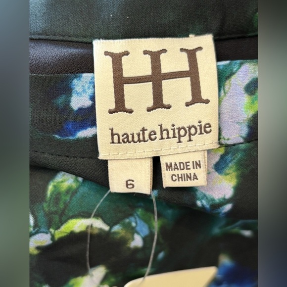 Haute Hippie NWT 100% Silk Maxi high low SLIT skirt, size 6🖤 - Picture 4 of 8